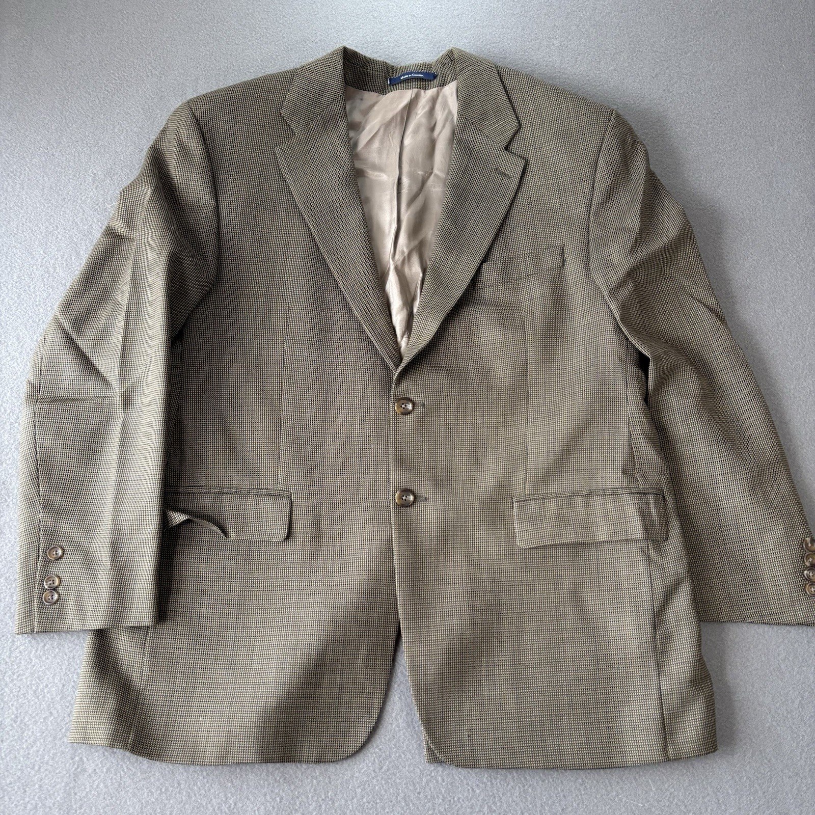 Polo University Club Ralph Lauren Blazer 44r Wool Houndstooth Sport Coat Classic